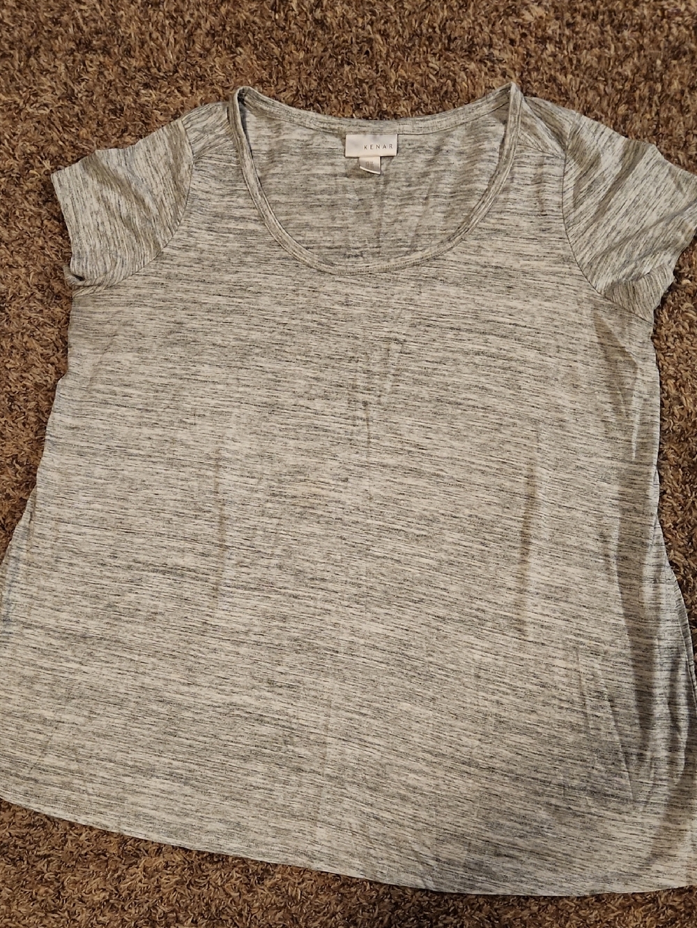 Kenar Light Gray Heather Scoop Neck Short Sleeve Tee